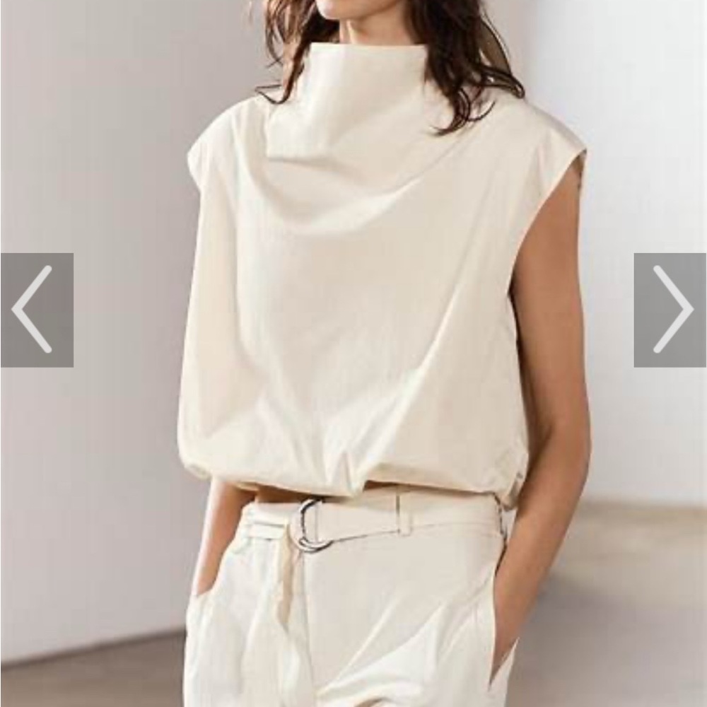 Zara zw collection bullon cream top - Picture 2 of 10